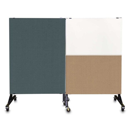 United Visual Products Sliding Door Indoor Enclosed Corkboard, 4 UV9001ACS-SATIN-FORBO